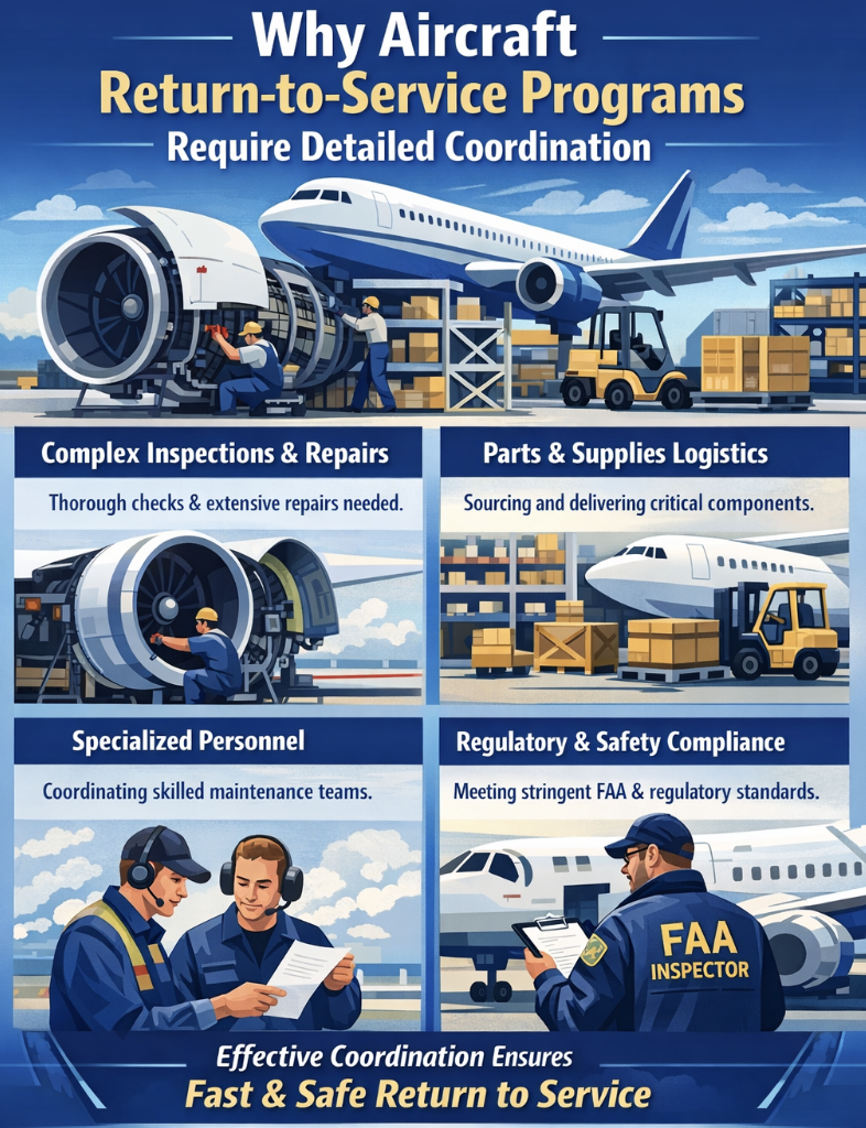 Why Aircraft Return-to-Service Programs Require Detailed Coordination