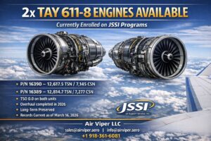 2x TAY 611-8 Engines Available Now: Fresh Overhaul, JSSI Enrolled, Zero TSO